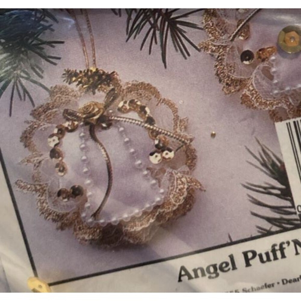 Vintage NOS Christmas Angel Ornament Kit DIY Craft Merri Mac Sealed Holiday Tree